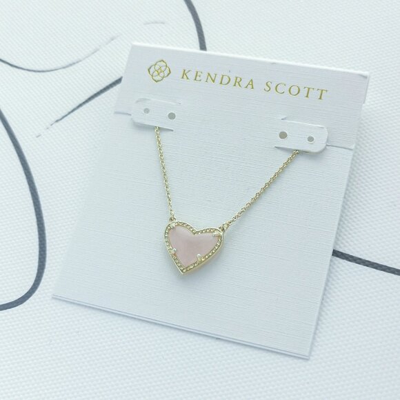 Kendra Scott Jewelry - ✨Kendra Scott✨ Ari Heart Gold Necklace Rose Quartz